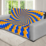 Yellow Spiral Moving Optical Illusion Futon Protector