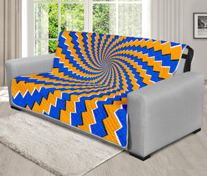 Yellow Spiral Moving Optical Illusion Futon Protector