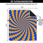 Yellow Spiral Moving Optical Illusion Futon Protector