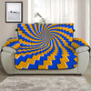 Yellow Spiral Moving Optical Illusion Half Sofa Protector