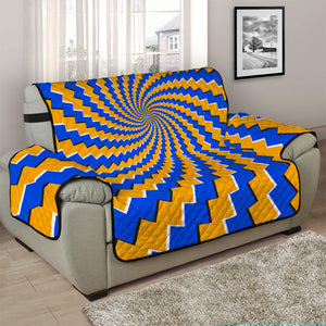 Yellow Spiral Moving Optical Illusion Half Sofa Protector