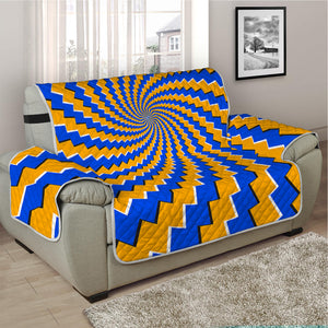 Yellow Spiral Moving Optical Illusion Half Sofa Protector