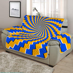 Yellow Spiral Moving Optical Illusion Half Sofa Protector