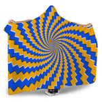 Yellow Spiral Moving Optical Illusion Hooded Blanket