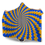 Yellow Spiral Moving Optical Illusion Hooded Blanket