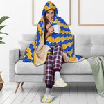 Yellow Spiral Moving Optical Illusion Hooded Blanket