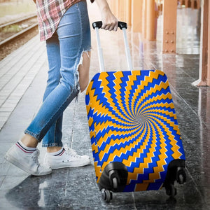 Yellow Spiral Moving Optical Illusion Luggage Cover GearFrost