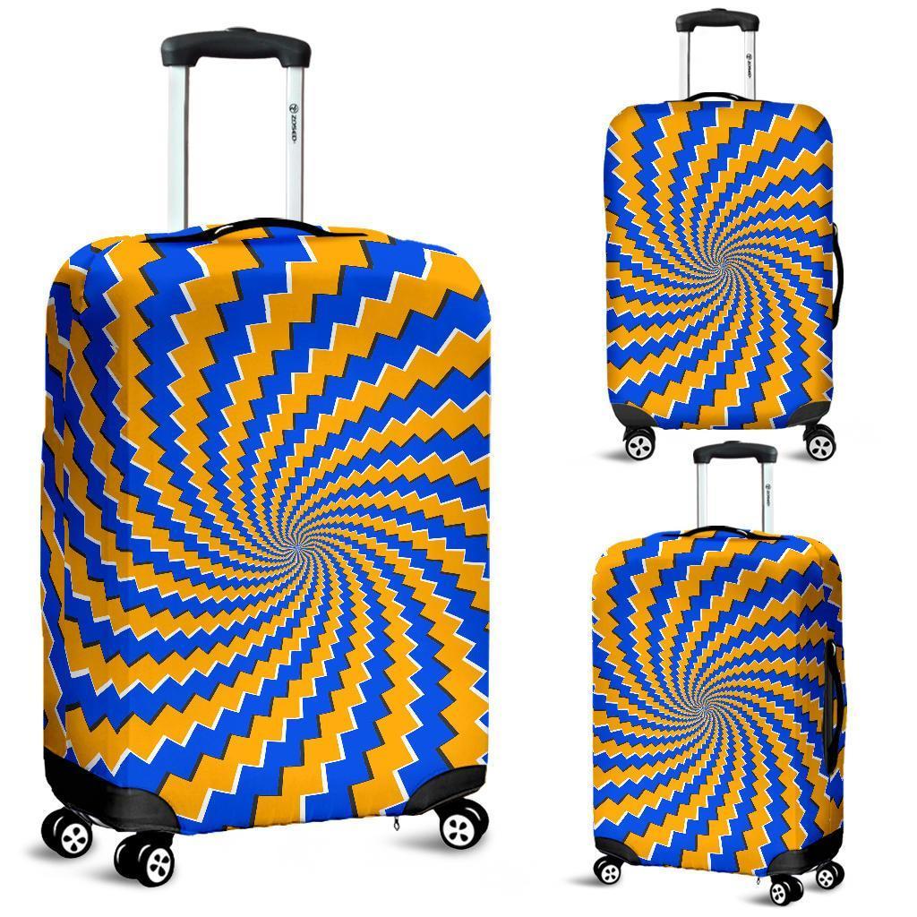 Yellow Spiral Moving Optical Illusion Luggage Cover GearFrost