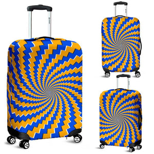 Yellow Spiral Moving Optical Illusion Luggage Cover GearFrost