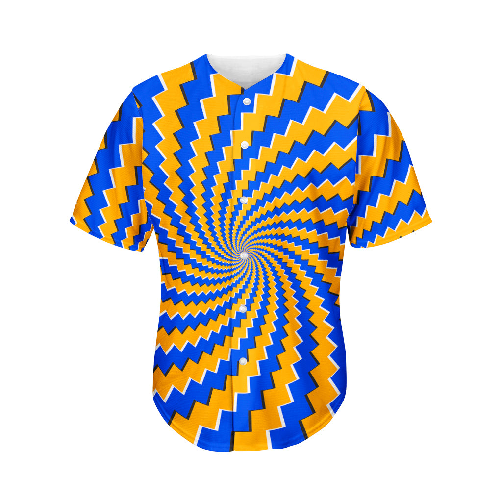 Yellow Spiral Moving Optical Illusion Men's Baseball Jersey