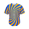 Yellow Spiral Moving Optical Illusion Men's Baseball Jersey