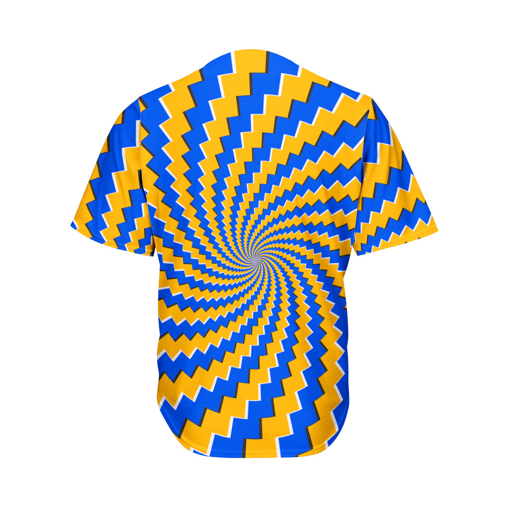 Yellow Spiral Moving Optical Illusion Men's Baseball Jersey