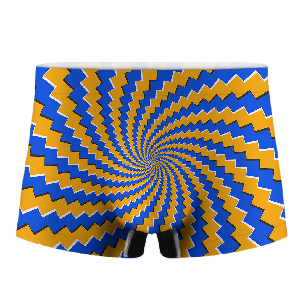 Yellow Spiral Moving Optical Illusion Men's Boxer Briefs