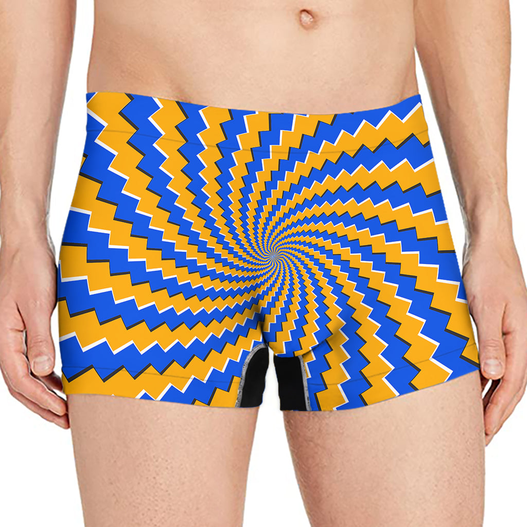 Yellow Spiral Moving Optical Illusion Men's Boxer Briefs