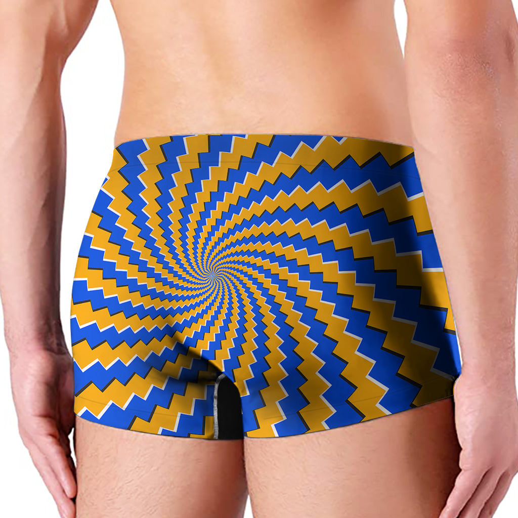 Yellow Spiral Moving Optical Illusion Men's Boxer Briefs