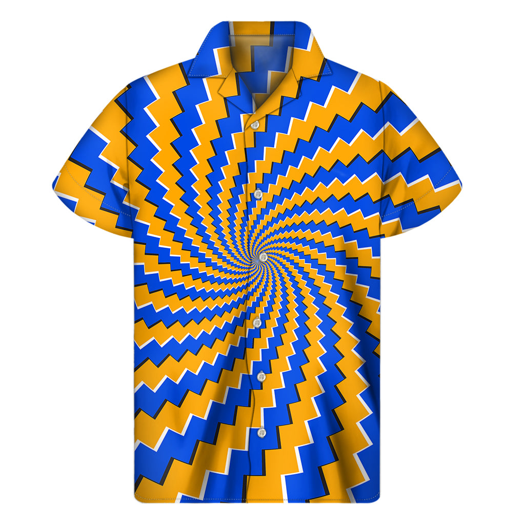 Yellow Spiral Moving Optical Illusion Men's Short Sleeve Shirt