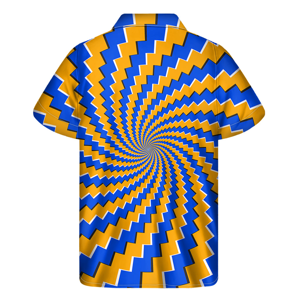 Yellow Spiral Moving Optical Illusion Men's Short Sleeve Shirt