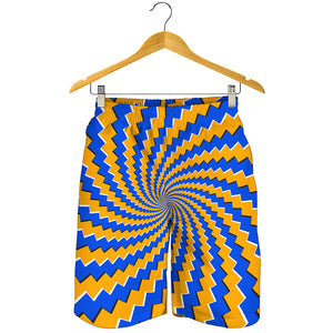 Yellow Spiral Moving Optical Illusion Men's Shorts