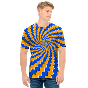 Yellow Spiral Moving Optical Illusion Men's T-Shirt