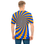 Yellow Spiral Moving Optical Illusion Men's T-Shirt