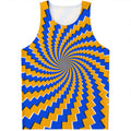 Yellow Spiral Moving Optical Illusion Men's Tank Top