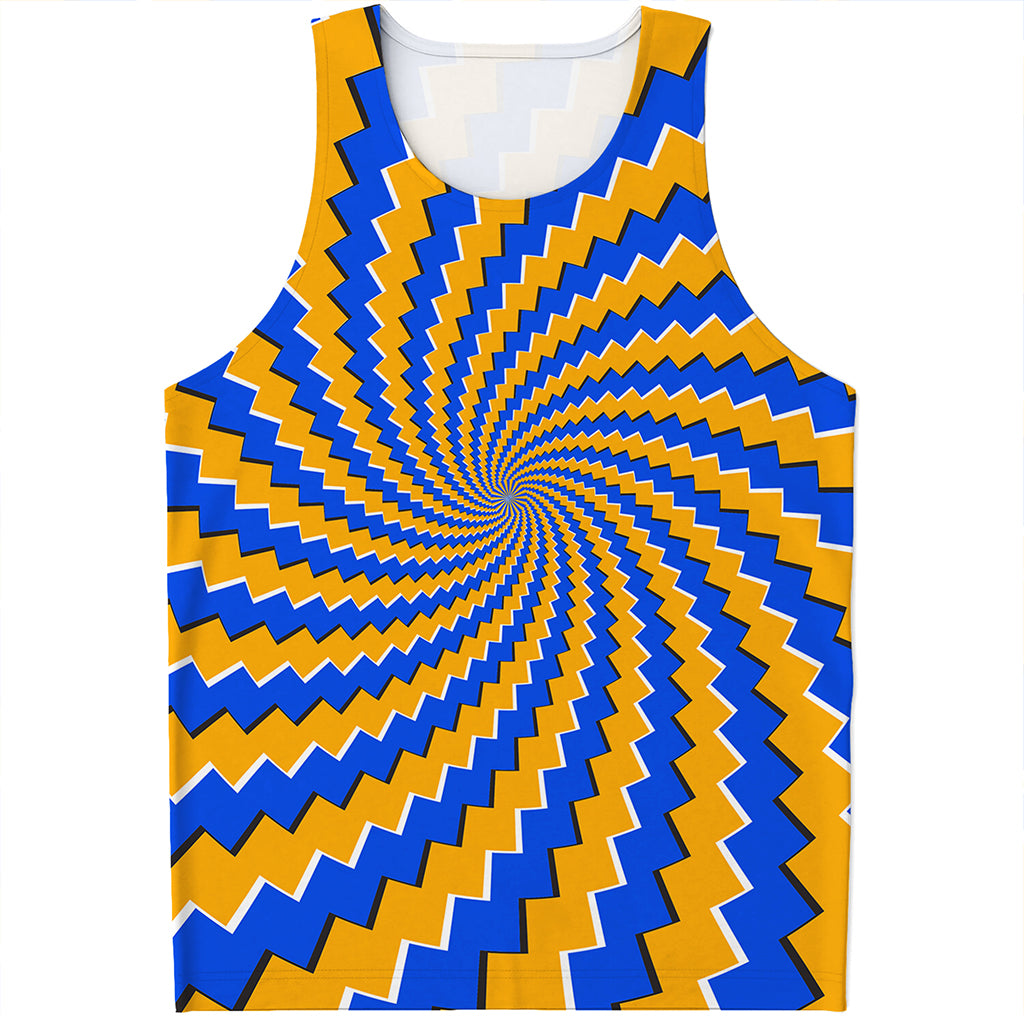 Yellow Spiral Moving Optical Illusion Men's Tank Top