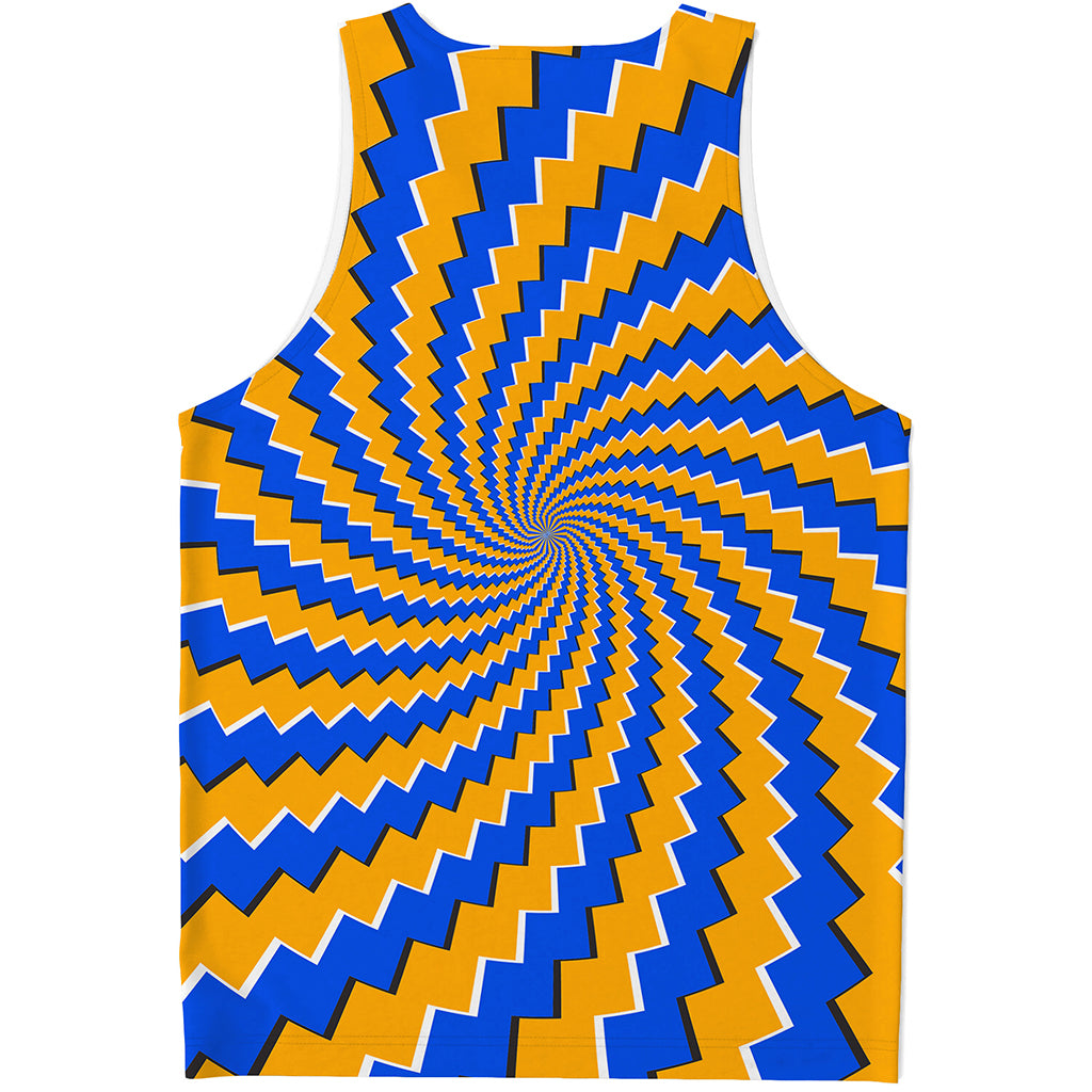 Yellow Spiral Moving Optical Illusion Men's Tank Top