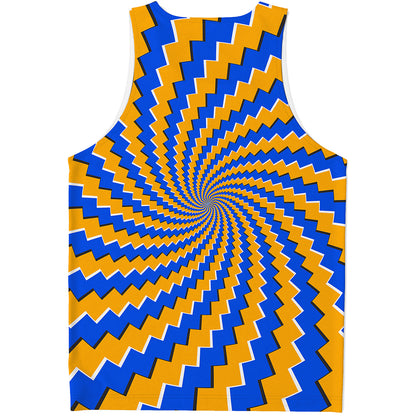 Yellow Spiral Moving Optical Illusion Men's Tank Top