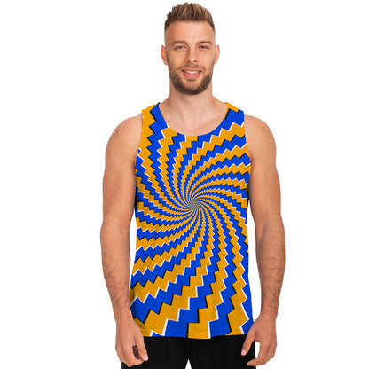 Yellow Spiral Moving Optical Illusion Men's Tank Top