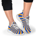 Yellow Spiral Moving Optical Illusion Mesh Knit Shoes GearFrost