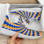 Yellow Spiral Moving Optical Illusion Mesh Knit Shoes GearFrost