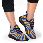 Yellow Spiral Moving Optical Illusion Mesh Knit Shoes GearFrost