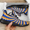 Yellow Spiral Moving Optical Illusion Mesh Knit Shoes