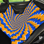 Yellow Spiral Moving Optical Illusion Pet Car Back Seat Cover