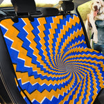 Yellow Spiral Moving Optical Illusion Pet Car Back Seat Cover