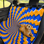 Yellow Spiral Moving Optical Illusion Pet Car Back Seat Cover