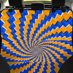 Yellow Spiral Moving Optical Illusion Pet Car Back Seat Cover