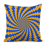 Yellow Spiral Moving Optical Illusion Pillow Cover