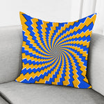 Yellow Spiral Moving Optical Illusion Pillow Cover