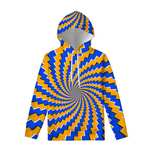 Yellow Spiral Moving Optical Illusion Pullover Hoodie
