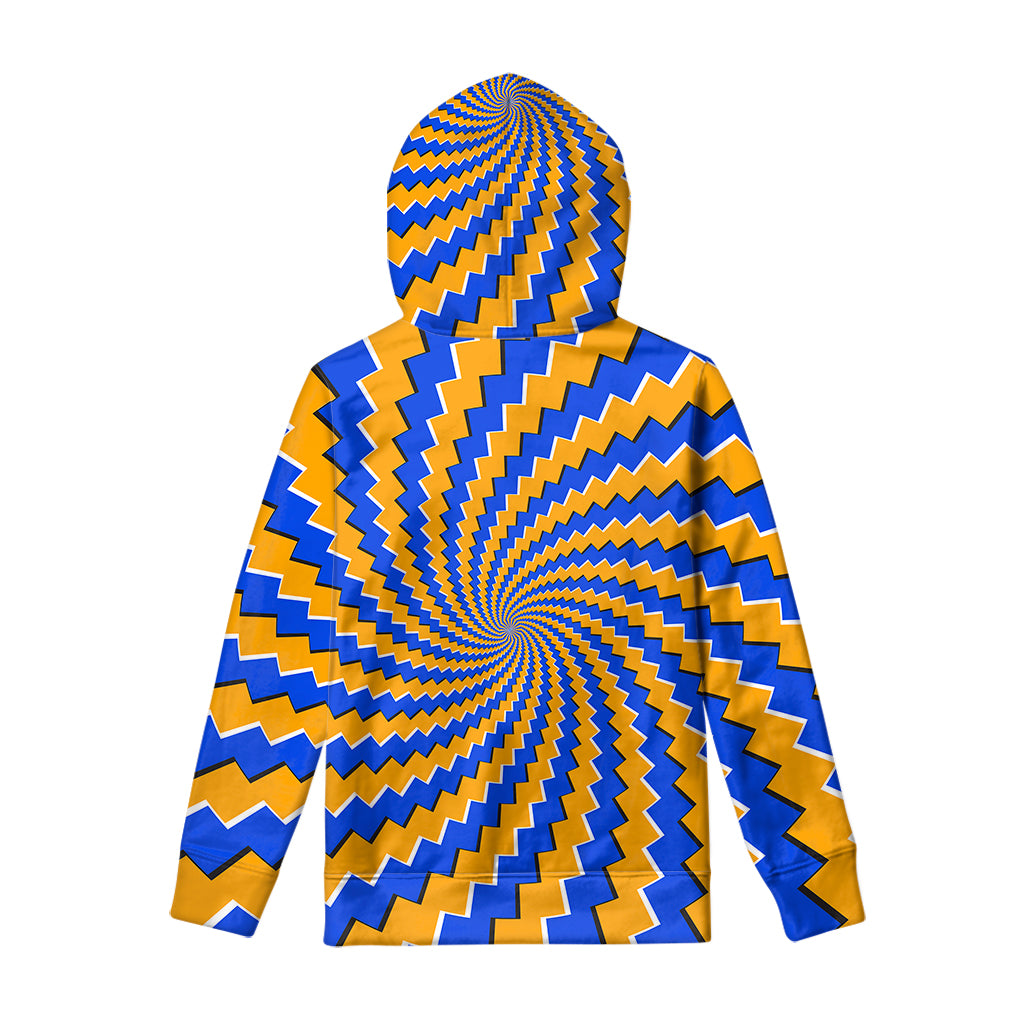 Yellow Spiral Moving Optical Illusion Pullover Hoodie