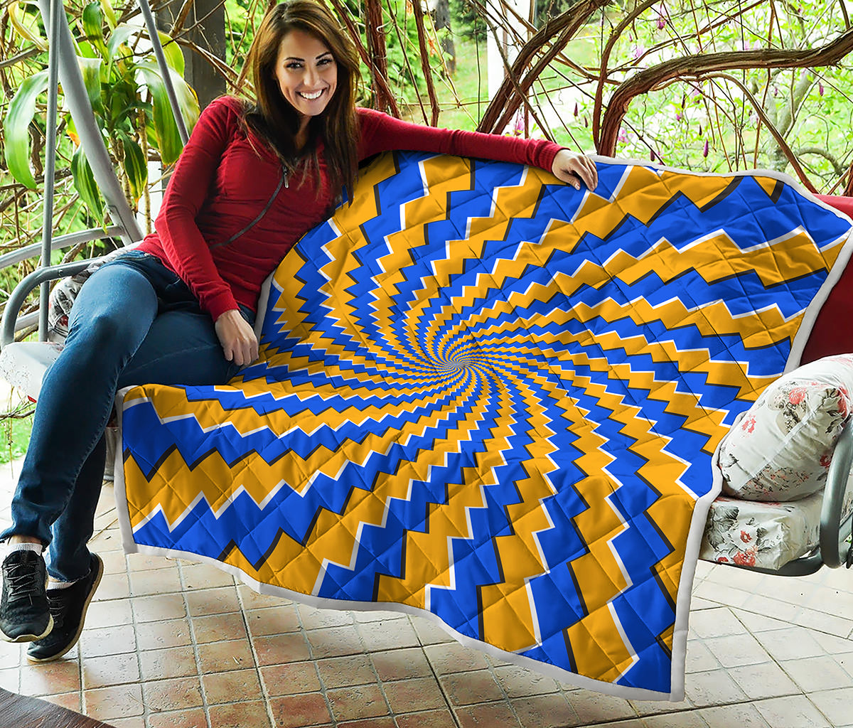 Yellow Spiral Moving Optical Illusion Quilt