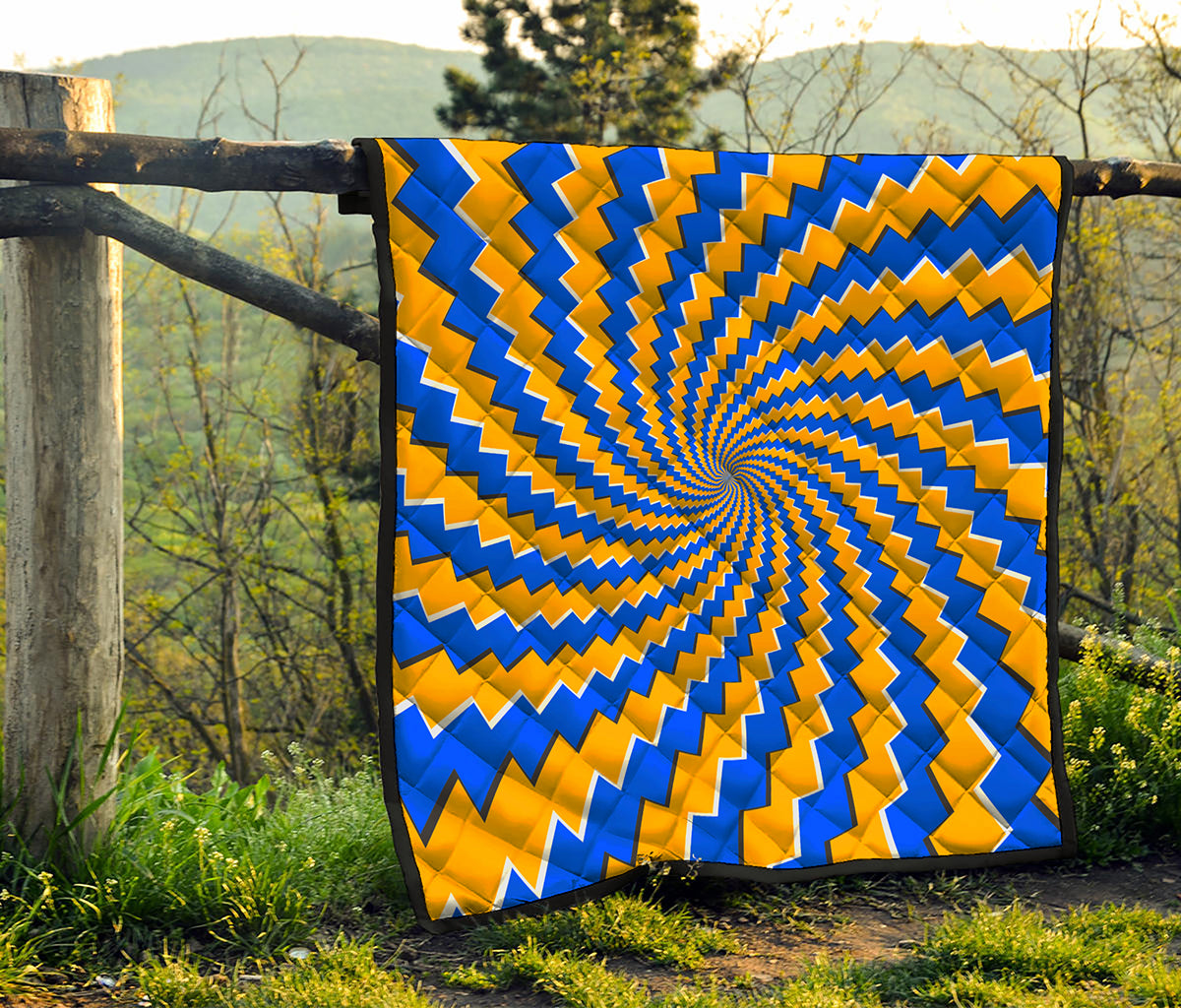 Yellow Spiral Moving Optical Illusion Quilt