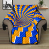 Yellow Spiral Moving Optical Illusion Recliner Protector