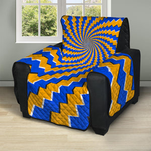 Yellow Spiral Moving Optical Illusion Recliner Protector