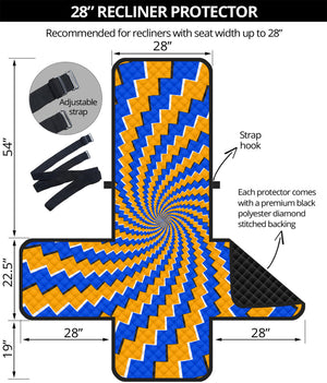 Yellow Spiral Moving Optical Illusion Recliner Protector