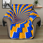 Yellow Spiral Moving Optical Illusion Recliner Protector