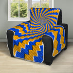 Yellow Spiral Moving Optical Illusion Recliner Protector