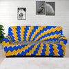 Yellow Spiral Moving Optical Illusion Sofa Cover