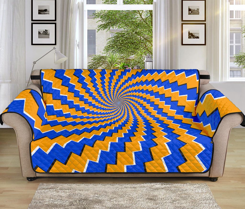 Yellow Spiral Moving Optical Illusion Sofa Protector